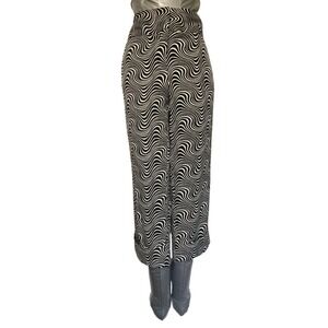 J Mclaughlin Womens Crop Pants Black White Swirl Pattern Size 8 Silk Blend‎